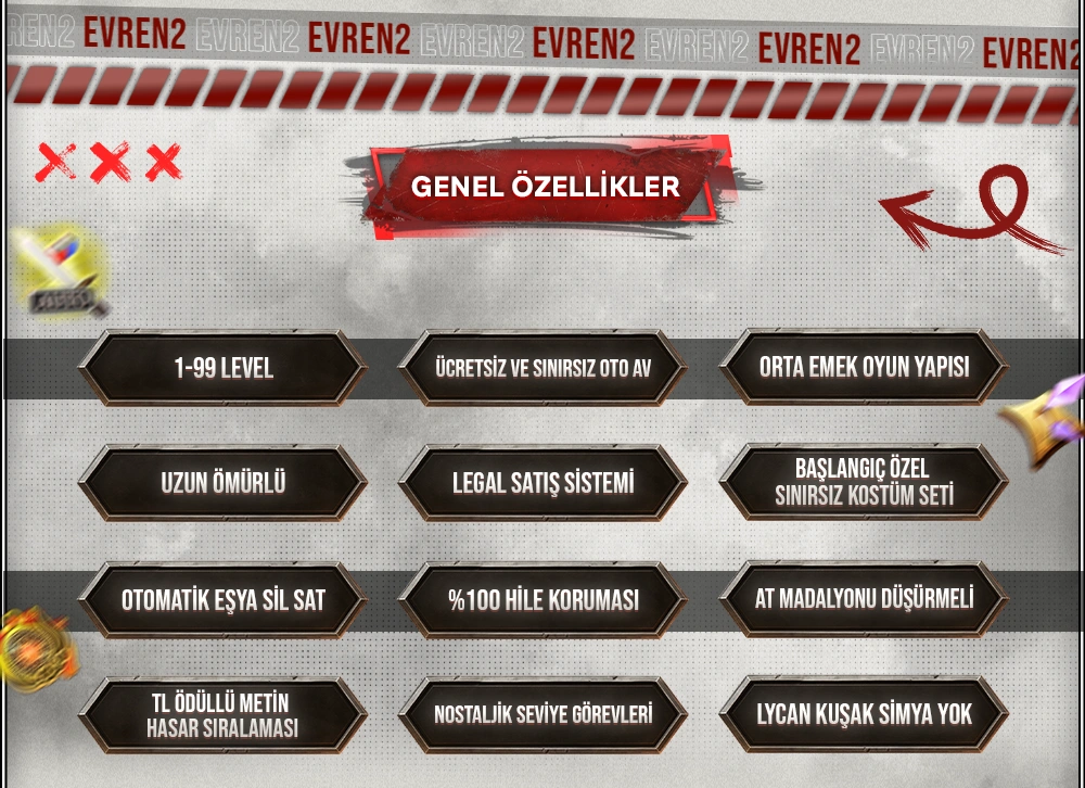 Evren2 Özellikler