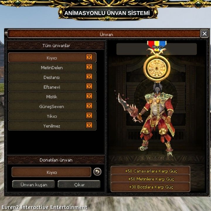 Evren2 Animasyonlu Ünvan Sistemi